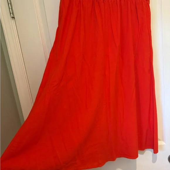 Red/Orange Button-Front Skirt - Picture 4 of 4